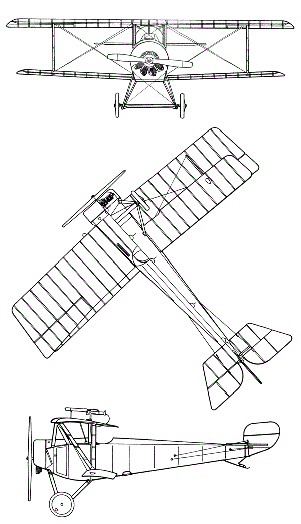 Plan 3 vues du Nieuport X