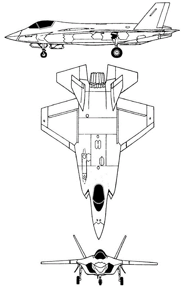 Plan 3 vues du Lockheed-Martin X-35