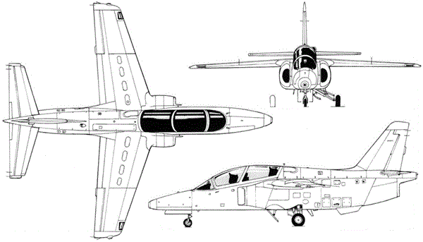 Plan 3 vues du Leonardo M-345