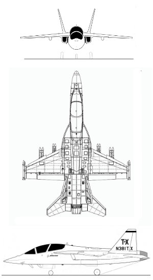 Plan 3 vues du Boeing-Saab T-7 Red Hawk