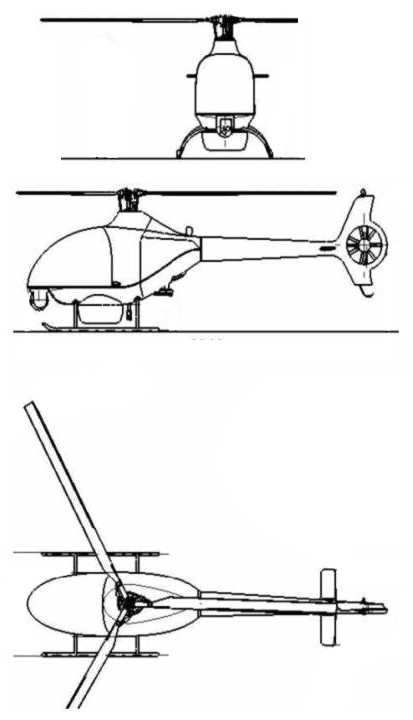 Plan 3 vues du Airbus Helicopters VSR700