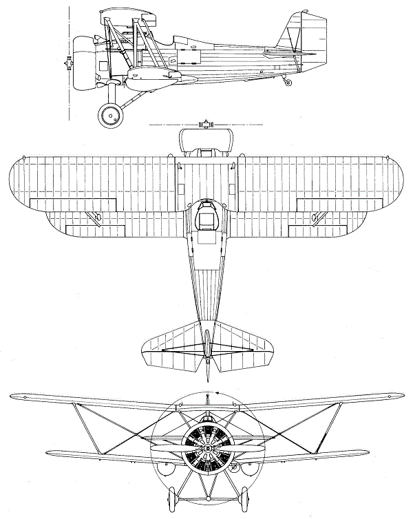 Plan 3 vues du Nakajima A4N