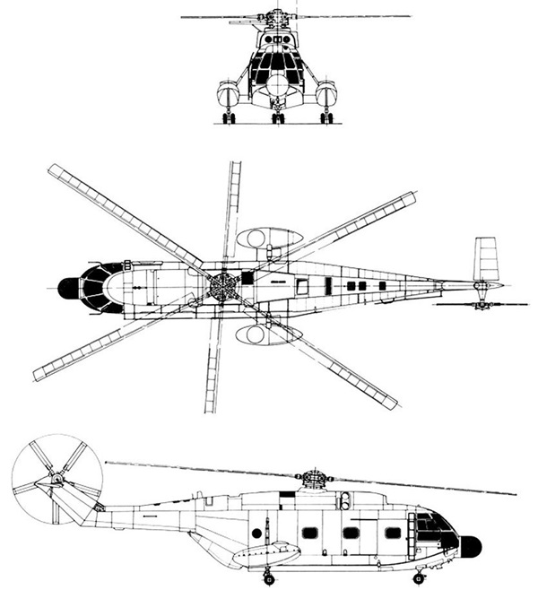 Plan 3 vues du Changhe Z-8
