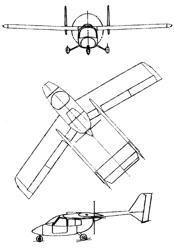 Plan 3 vues du Cessna XMC