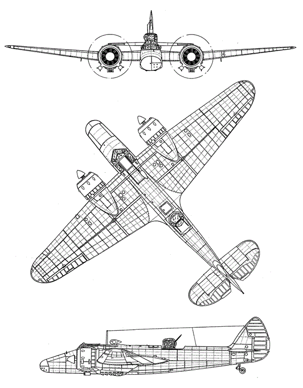 Plan 3 vues du Bristol Bisley