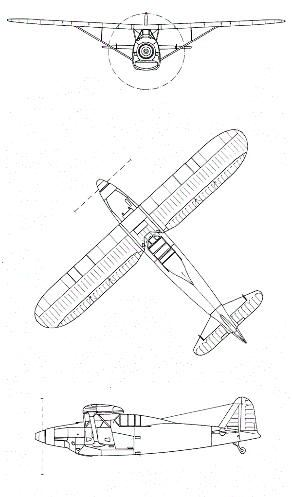 Plan 3 vues du Focke-Wulf Fw 159