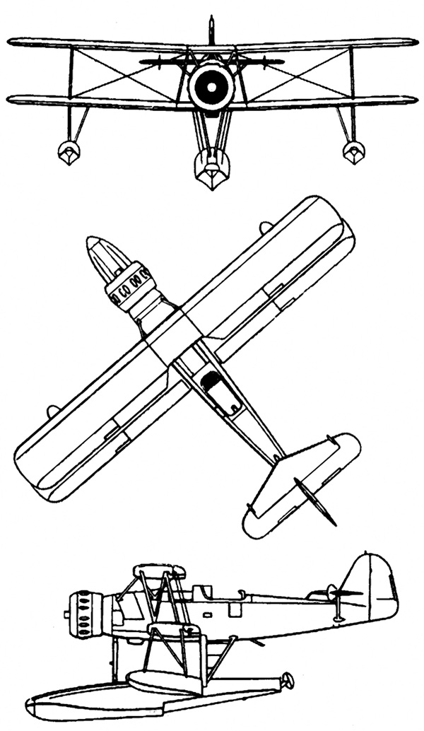 Plan 3 vues du Focke-Wulf Fw 62