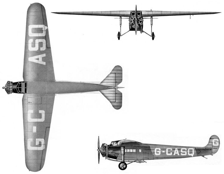 Plan 3 vues du Fokker-America Super Universal Plan 3 vues du Fokker-America Super Universal