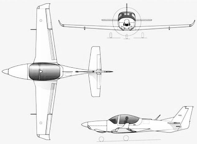 Plan 3 vues du Grob G.120TP