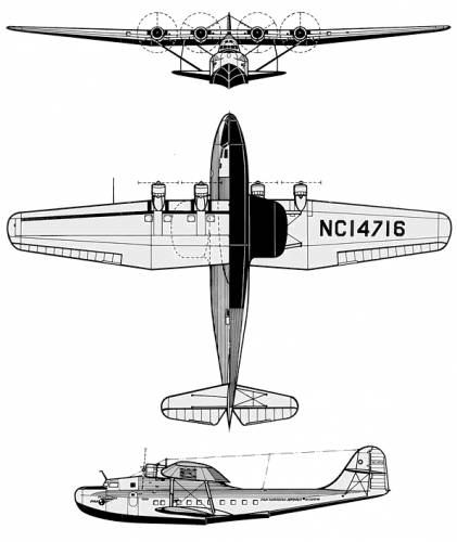 Plan 3 vues du Martin M-130