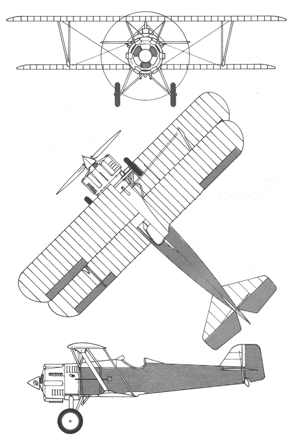 Plan 3 vues du Thomas-Morse XP-13 Viper