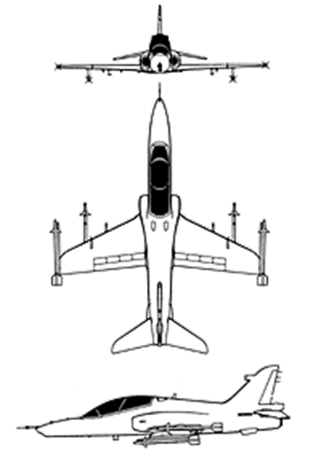 Plan 3 vues du BAE Systems Hawk AJT Plan 3 vues du BAE Systems Hawk AJT