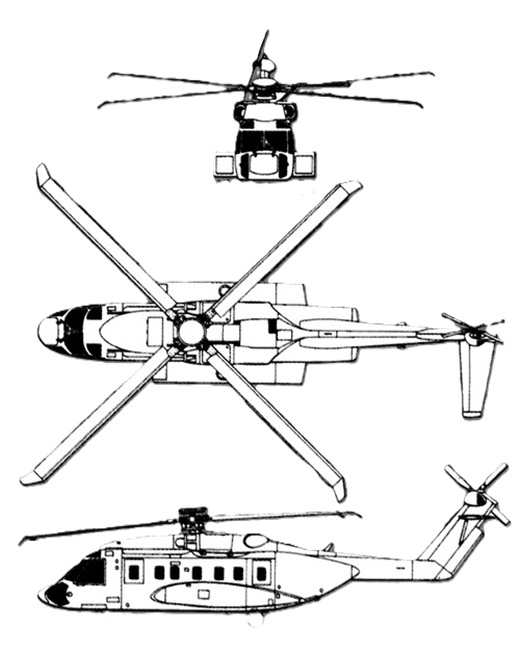 Plan 3 vues du Sikorsky VH-92 Patriot Plan 3 vues du Sikorsky VH-92 Patriot