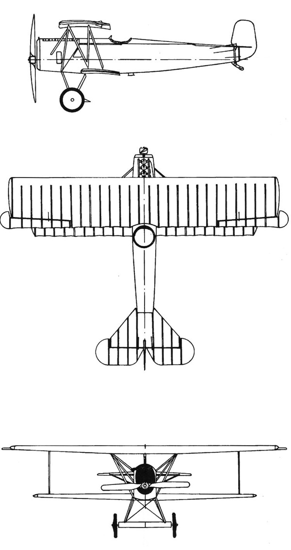 Plan 3 vues du Fokker D.IX