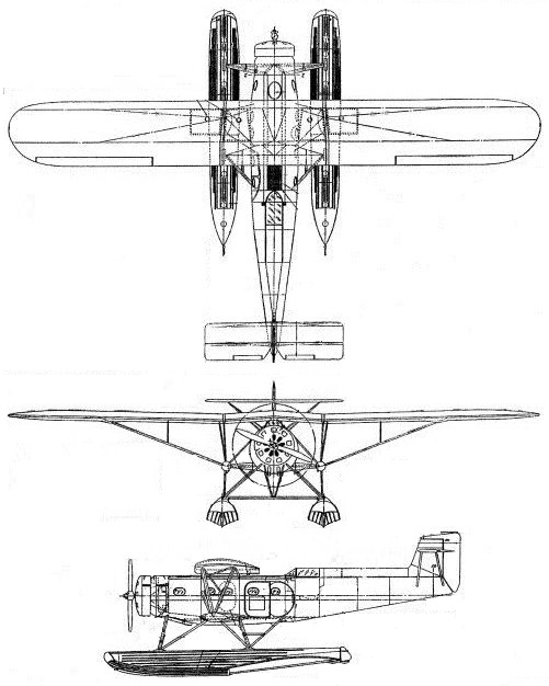 Plan 3 vues du Fairchild Canada Super 71
