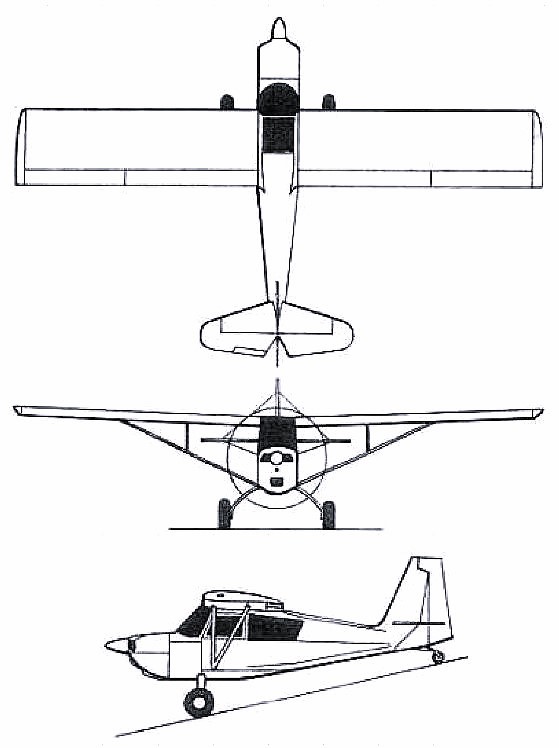 Plan 3 vues du Bellanca / American Champion Scout