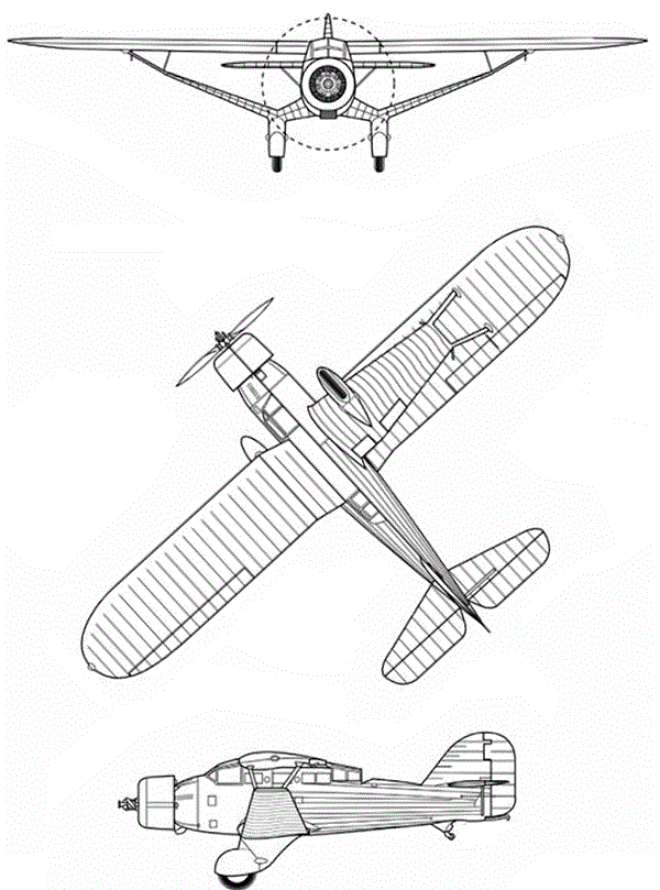 Plan 3 vues du Bellanca XSE