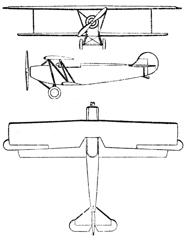 Plan 3 vues du Fokker S.III / S.IV