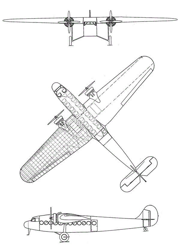 Plan 3 vues du Avro 642