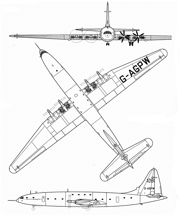 Plan 3 vues du Bristol Brabazon