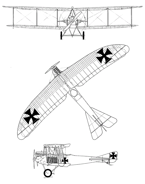 Plan 3 vues du DFW B.I/B.II Plan 3 vues du DFW B.I/B.II