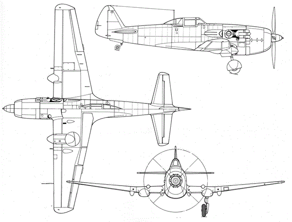 Plan 3 vues du Nakajima Ki-87