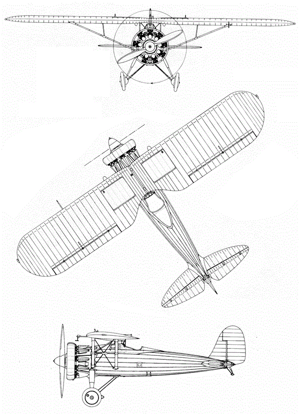 Plan 3 vues du Nakajima Type 91 Plan 3 vues du Nakajima Type 91