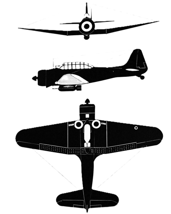 Plan 3 vues du Douglas A-24 Banshee Plan 3 vues du Douglas A-24 Banshee