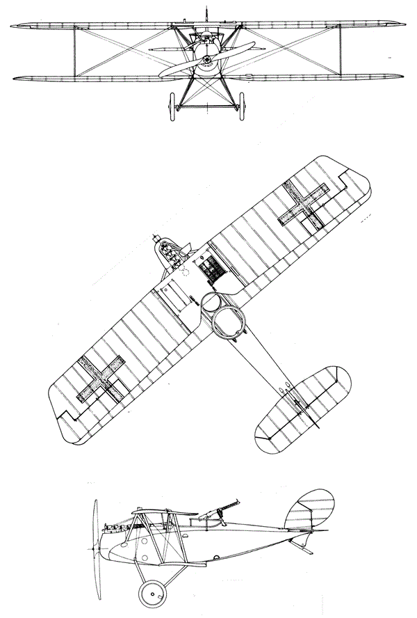 Plan 3 vues du Halberstadt CL.IV Plan 3 vues du Halberstadt CL.IV
