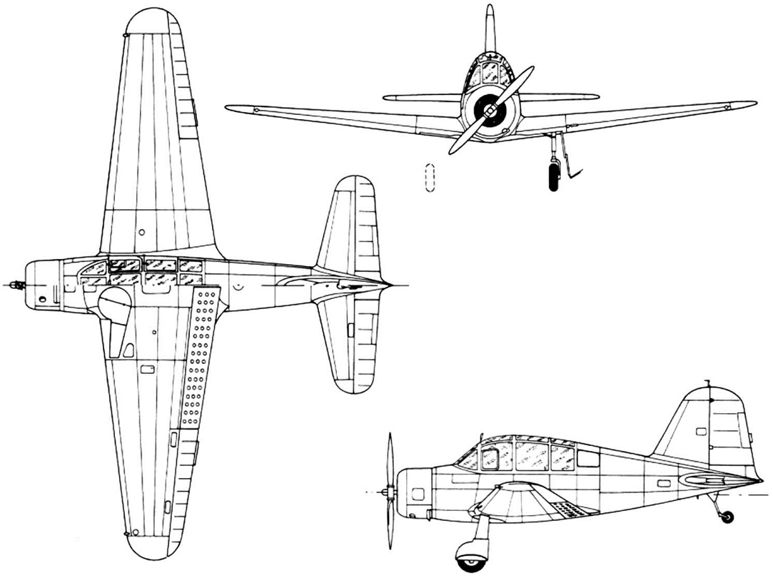 Plan 3 vues du Harlow PC-5 Plan 3 vues du Harlow PC-5