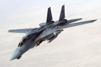 051105-F-5480T-015
Persian Gulf (Nov. 5, 2005) Ð An F-14D Tomcat, assigned to the ÒTomcattersÓ of Fighter Squadron Three One (VF-31), conducts a mission over the Persian Gulf-region. VF-31 is assigned to Carrier Air Wing Eight (CVW-8), currently embarked aboard the Nimitz-class aircraft carrier USS Theodore Roosevelt (CVN 71). U.S. Air Force photo by Tech. Sgt. Rob Tabor (RELEASED)