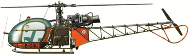 Profil couleur du Sud-Est SE.313 Alouette II