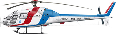 Profil couleur du Aérospatiale AS-355 Ecureuil 2