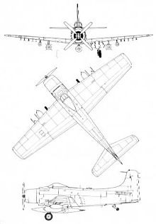 Plan 3 vues du Douglas A-1 Skyraider