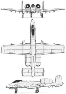 Plan 3 vues du Fairchild-Republic A-10 Thunderbolt II