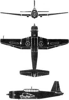 Plan 3 vues du Vultee A-31/A-35 Vengeance