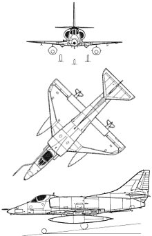 Plan 3 vues du Douglas A-4 Skyhawk