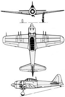 Plan 3 vues du Mitsubishi A6M Rei-sen 'Zero'