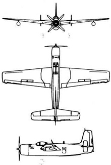 Plan 3 vues du Grumman AF Guardian