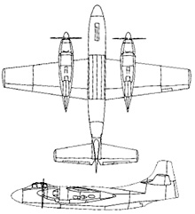 Plan 3 vues du North American AJ-1/AJ-2 Savage