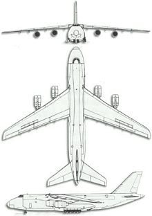 Plan 3 vues du Antonov An-124 Ruslan ‘Condor’