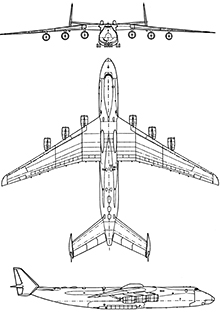 Plan 3 vues du Antonov An-225 Mriya ‘Cossack’