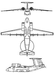 Plan 3 vues du Antonov An-71 'Madcap'