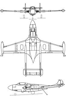 Plan 3 vues du Sud-Est SE.201/202/203 Aquilon