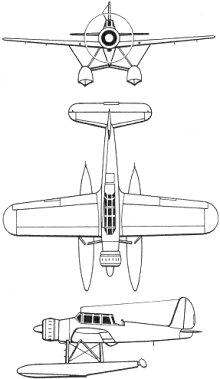 Plan 3 vues du Arado Ar 196