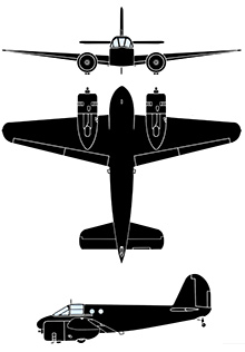 Plan 3 vues du Beechcraft AT-10 Wichita