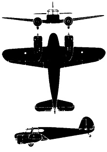 Plan 3 vues du Cessna AT-17/UC-78 Crane/Bobcat