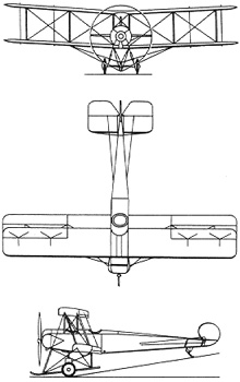 Plan 3 vues du Avro 504