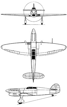 Plan 3 vues du Avia B.35/B.135