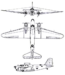 Plan 3 vues du Douglas B-18 Bolo